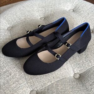 Rothy's The Double Buckle Mary Jane Heel - Black Size 6